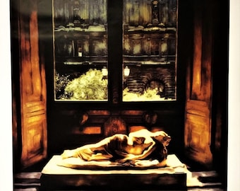 LOUVRE Museum Poster Print by ERNESTO RODRIGUEZ 37 "x 37" Beautiful Fine Art. Perfect gift for Classic Art Lovers!