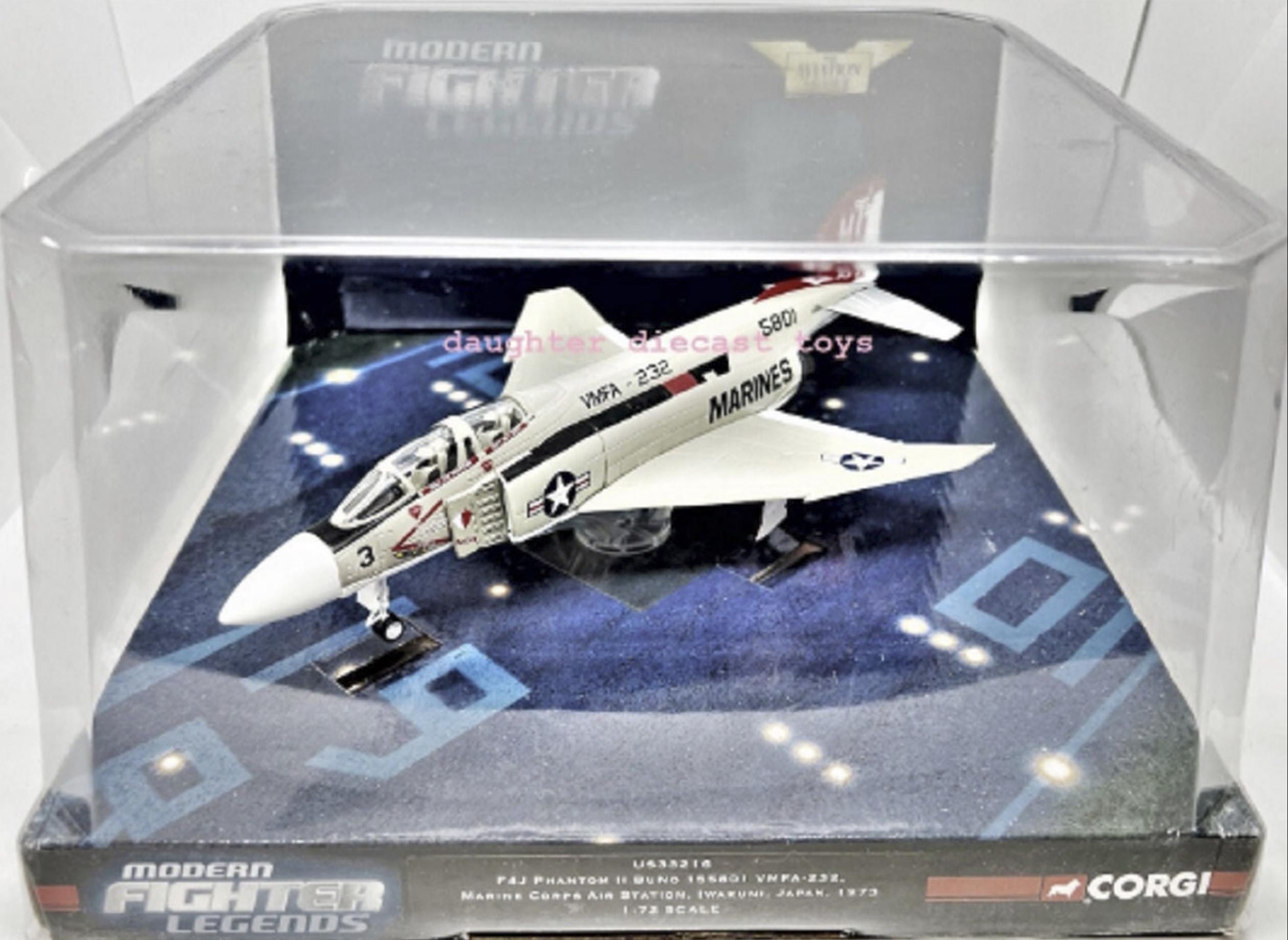Set 3 Aerei F-4 Phantom Diecast – Modello Da Combattimento US Navy, Giocattolo Con Licenza 1:72 - Foto 3