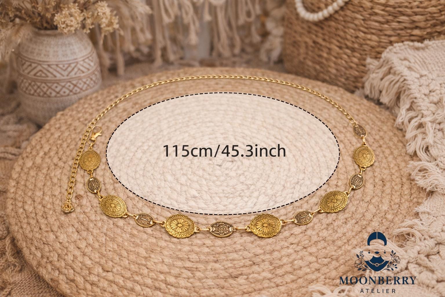 La Boheme Gold Coin Chain Festival Boho Hip Belt Boho Coin Belt - Etsy main image 2