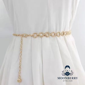 La Boheme Gold Coin Chain Festival Boho Hip Belt Amazon.com: ELABEST Gold Waist Belt Rhinestone Chain Belt  main image 4