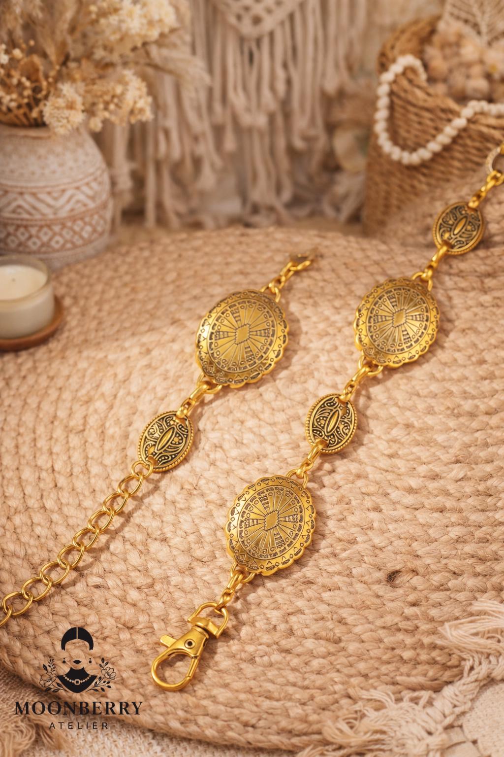 Boho Gold Coin Chain Waist Belt, Ottoman Style - Etsy display picture 2