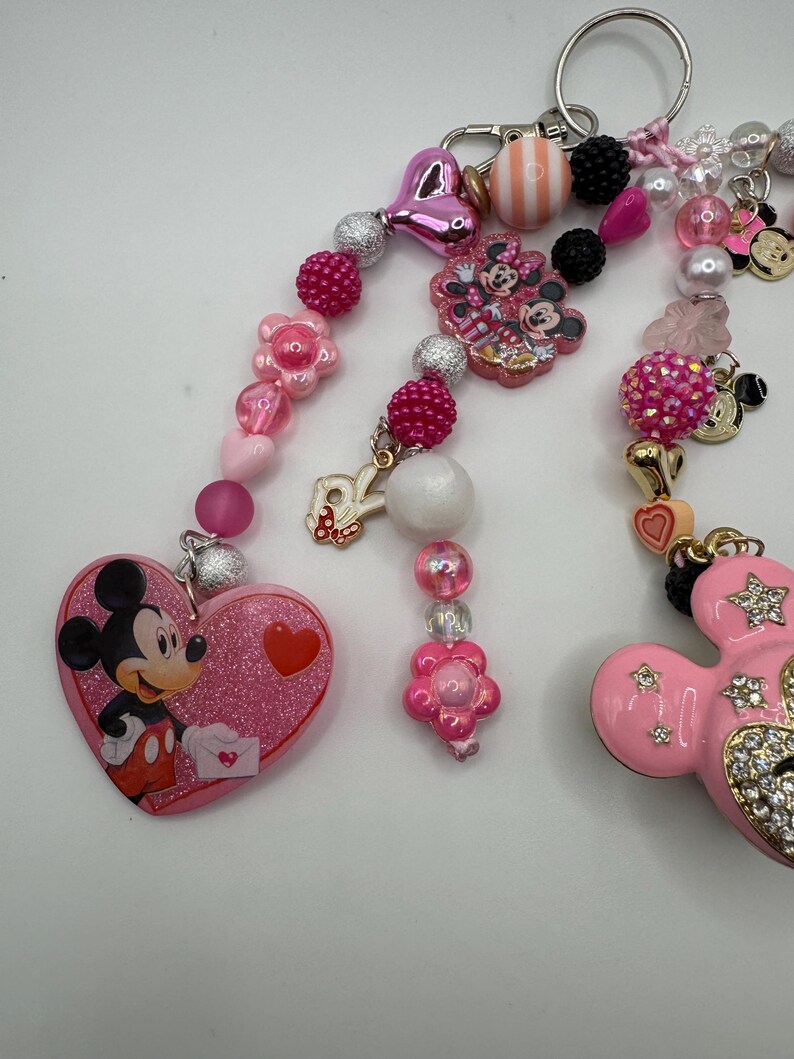 Mickey Mouse Bag Charm Keychain Bag accessories handmade image 3