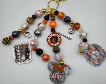 SF Giants Minnie Mouse Baseball Bag Charms/ Keychain Handmade OOAK