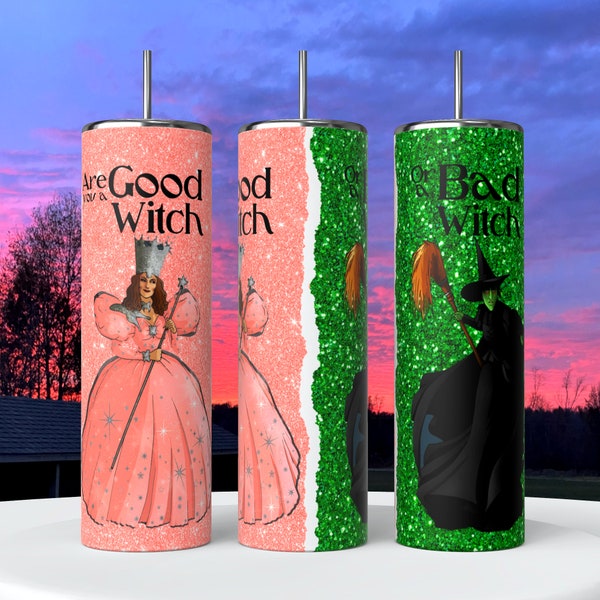 Are You a Good Witch or a Bad Witch 20 oz Hot and Cold Skinny Tumbler
