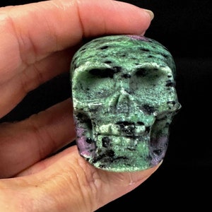 Lots of Sparkle Ruby in Zoisite Gemstone Carved Crystal - Crystal Skull -  Ruby Skull - Zoisite Skull - Ruby Zoisite Skull