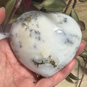 Dendritic Opal Heart - Dendritic Heart - Abundance / Protection / Growth / Stability / Grounding