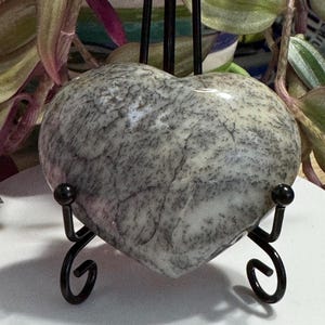Dendritic Opal Heart - Dendritic Heart - Abundance / Protection / Growth / Stability / Grounding