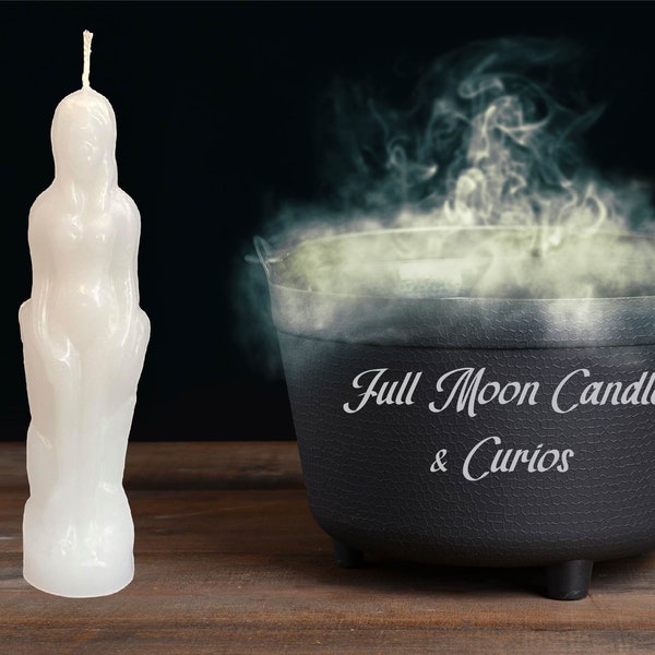 White Female Human Figure Image Candle Ritual Candle