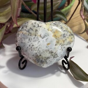 Dendritic Opal Heart - Dendritic Heart - Abundance / Protection / Growth / Stability / Grounding