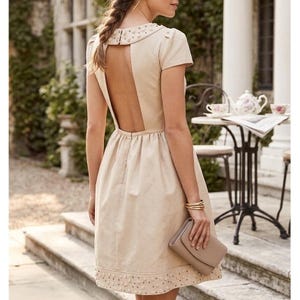 Anthropologie Hitherto Silk-Blend Embroidered Floral Cocktail Dress - Size 4 image 3