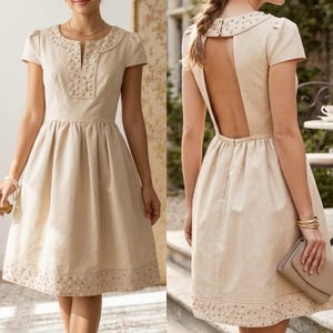 Anthropologie Hitherto Silk-Blend Embroidered Floral Cocktail Dress - Size 4 image 1