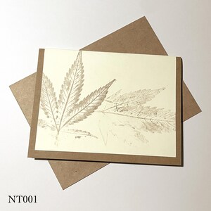 Silver Cannabis Leaf Print Card - Blank Card - Stationery