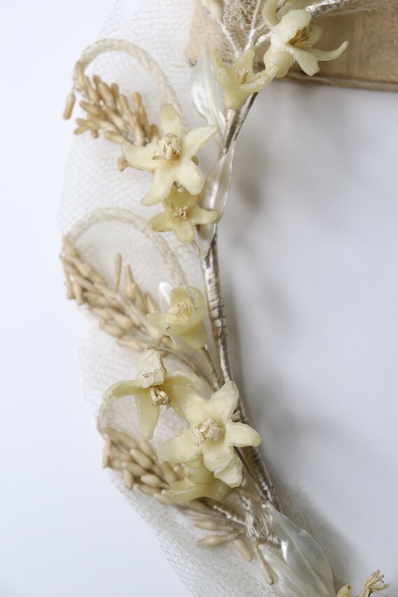 1920s stunning French bridal wedding wax crown gl… - image 8