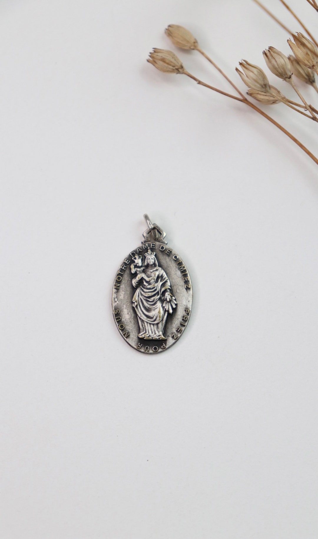 Vintage French Religious Medal Virgin Mary Notre Dame De Fourviere - Etsy
