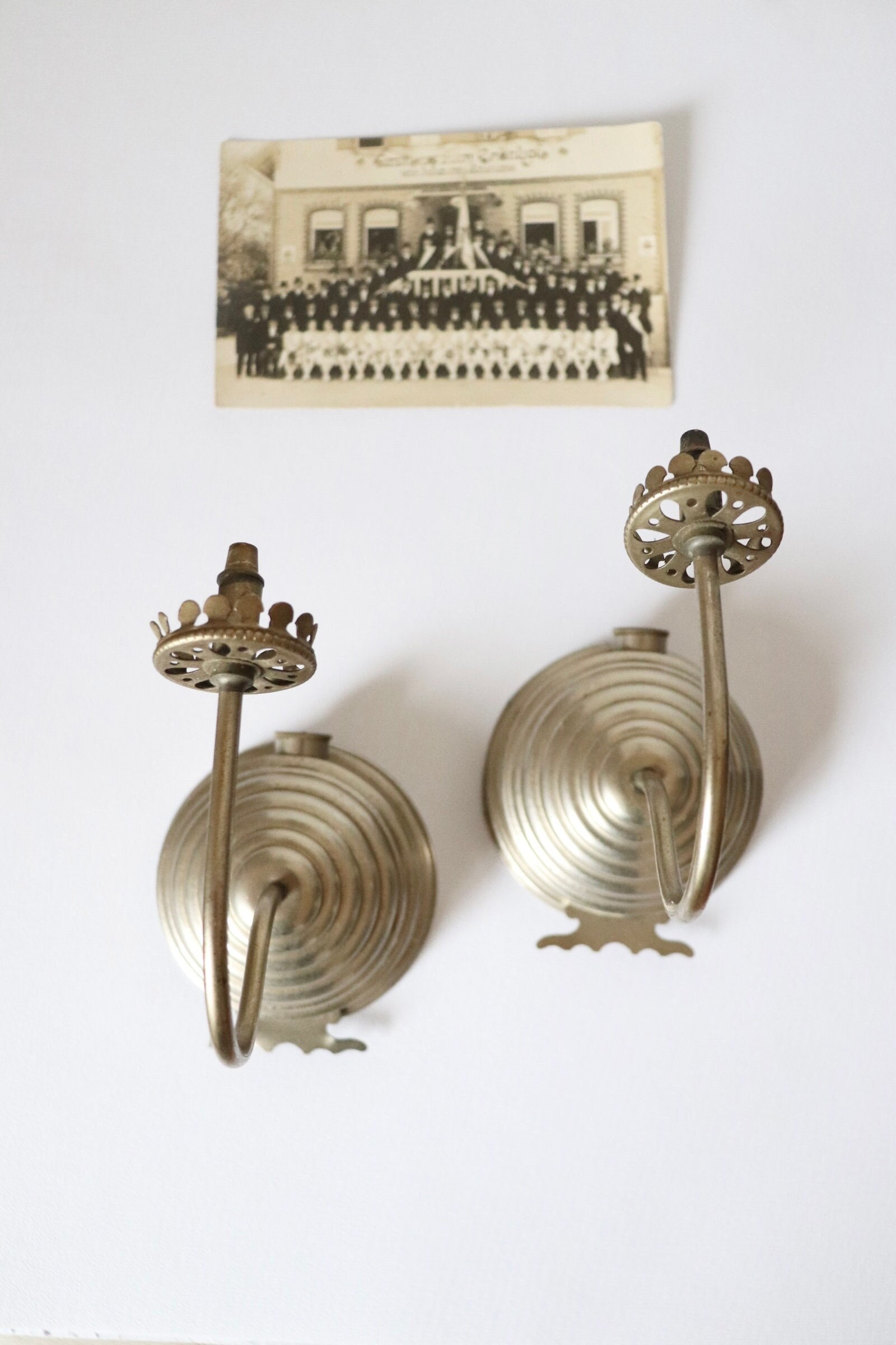 Rare Set Of French Church Gas Lamps