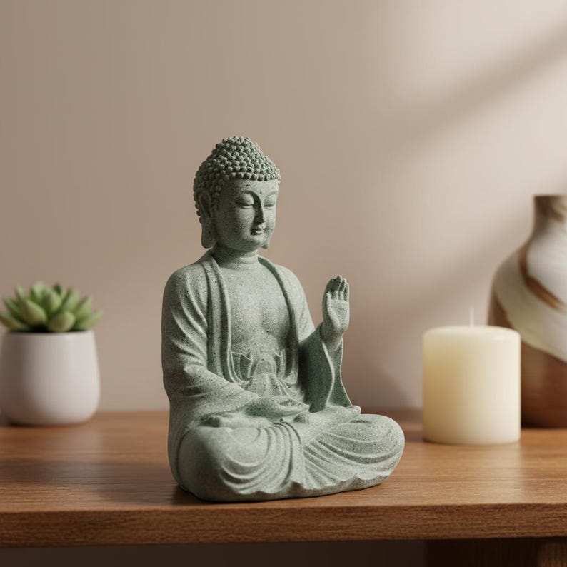 Fresh Look at Mini Zen Buddha Statue Sandstone Figurine For Home Office Aquarium