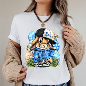 Easter Bunny Cartoon Character PNG, Easter Eggs, Spring, Rabbit, Hat, Hoodie, Funny, Sublimation, T-Shirt, Mugs, Easter G (Digital download)