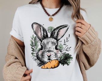 Easter Bunny Carrot Graphic, Spring Rabbit T-Shirt Design, Funny Easter Gift, Carrot Lover Gift, Easter Bunny PNG (Digital download)