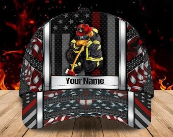 Firefighter - Personalized Name Cap For Firefighter, Gift for Dad in Firefighter's Day  - Prints Classic Cap (not embroidered)