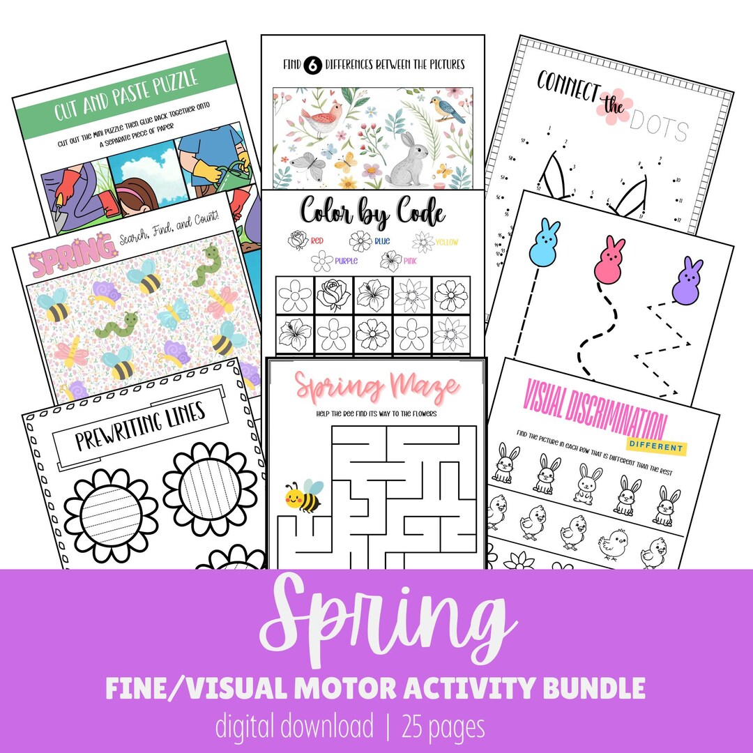 Spring Fine/visual Motor Activity Bundle | Digital Download | 25 Page ...