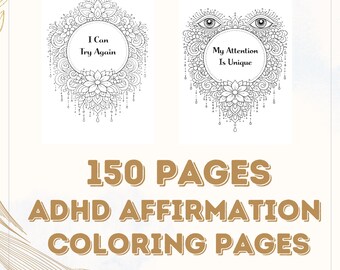 ADHD Coloring Book for Adults, 150 Calming Mandala Pages (Digital Download)