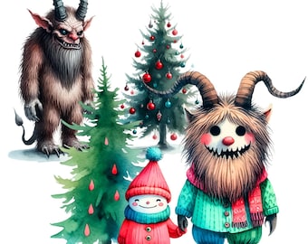 Krampus PNG Set , 35 PNG transparent background (digital download)