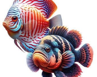Exotic Fish Illustration Art - 29 PNG Creative Files (Digital Download)