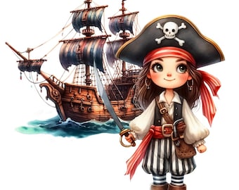 Pirate PNG Clipart – 28 PNG Transparent Images + 5 Backgrounds, Digital Download
