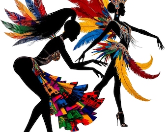 Clipart del Carnaval de Río: Bailarines del Festival Brasileño, 30 PNG descarga digital