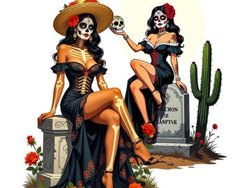 La Catrina PNG Clipart, Día de Muertos, Tradiciones Mexicanas 28PNG fondo transparente