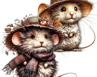 Cute Mouse PNG Clipart. 30 PNG Transparent Background Images (Digital Download)