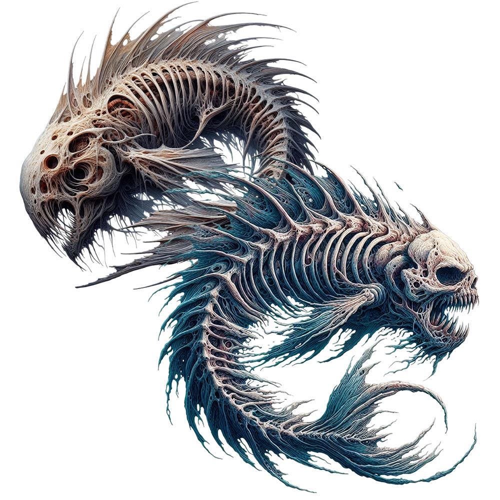 Scary Fish Clipart – 25 PNG Transparent Backgrounds, Dark Sea Creature ...