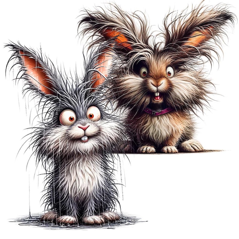 Exaggerated Rabbit Funny Rabbit Clipart - 30 PNG Transparent Backgrounds, Digital Download ...