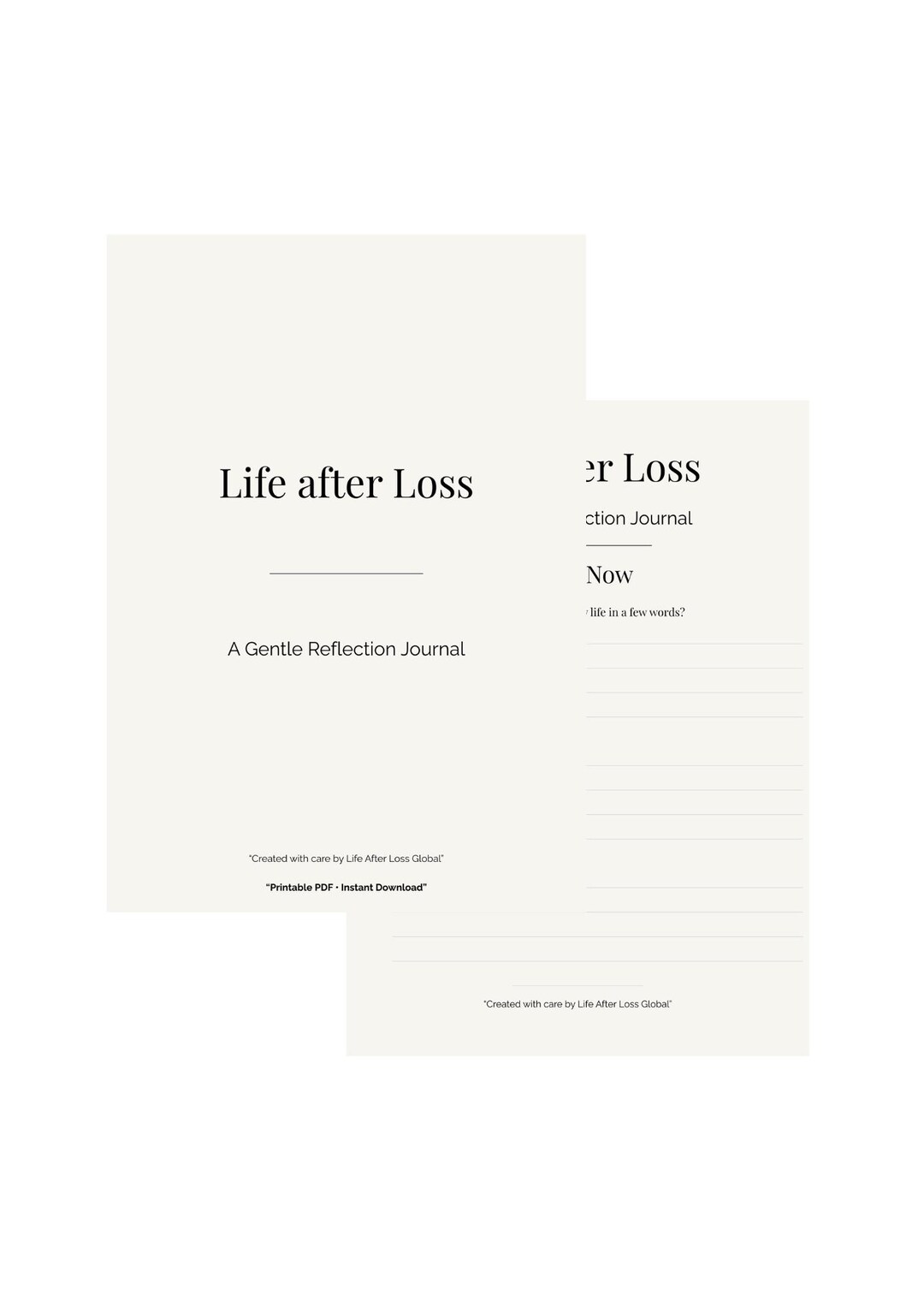 Life After Loss Printable Journal | Gentle Grief Reflection Pages ...