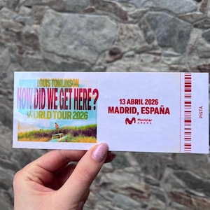 PHYSICAL CUSTOM Louis Tomlinson laminated tickets