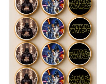 Imágenes comestibles inspiradas en la ciencia ficción para pasteles, galletas y cupcakes en láminas de glaseado. Imágenes comestibles prediseñadas para productos horneados, imágenes precortadas.