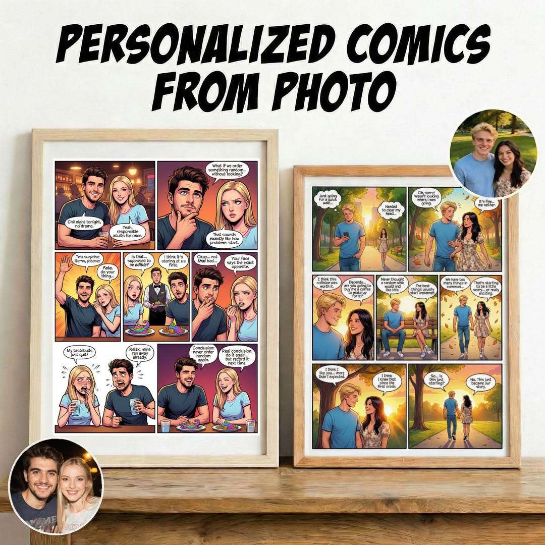 Personalized Comic Strip From Photo | Custom Panel Comic | Digital ...