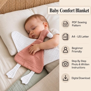 Baby Comfort Blanket Sewing Pattern, Goose Lovey Sewing Pdf, Beginner Friendly,  A4-US LETTER