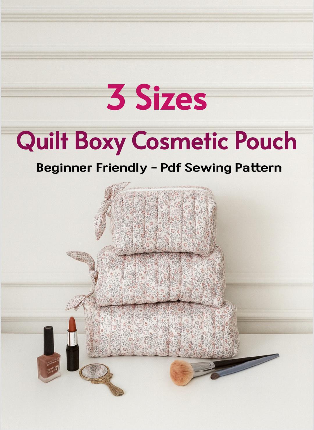Quilt Boxy Cosmetic Pouch Sewing Pattern, 3 Sizes Makeup Bag Set Pdf - Etsy