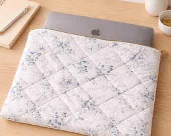 Quilted Laptop Sleeve Pdf Sewing Pattern, One Size Zippered Tablet Case, Beginner Friendly