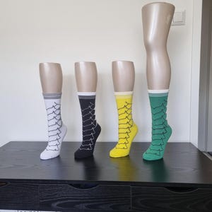 Chaussettes Dragon | Plus de couleurs ! Chaussettes mi-mollet à motif écailles | Uniques, colorées et confortables