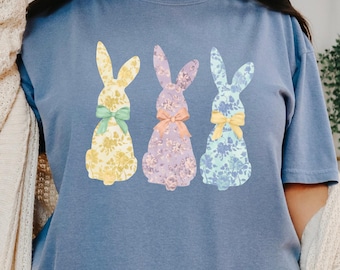 Comfort Colors Osterhasen-Sweatshirt, Coquette Rabbit-T-Shirt, Damen-Osterhemd, Osterhasen-Shirt