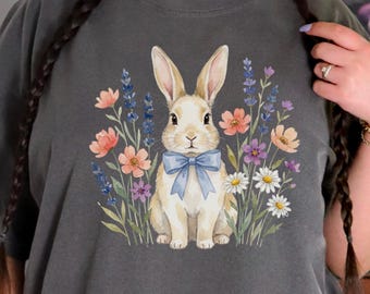 Osterhasen Shirt, süßes Oster Shirt für Frauen, Ostern Rundhalsausschnitt, Kaninchen Sweatshirt, Ostergeschenk