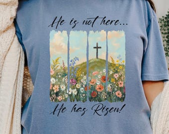 Er ist nicht hier, er ist auferstanden, Osterhemd, christliches Hemd, Ostergeschenke, Glaubenshemd, Bibelvershemd, Jesushemd, Osterhemd