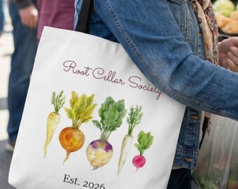 Root Cellar Society Tote, Frühlings-T-Shirt, Gartenarbeit-T-Shirt, Rübengeschenk, Karotten-Outfit, schwarze Karotten-T-Stück