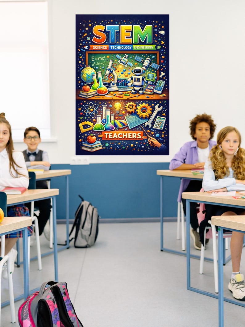 STEM Classroom Science Poster, Teacher Wall Decor, Growth Mindset ...