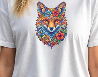 Wunderliche Fuchs Shirt, Fuchs Hirsch Eule Cottagecore T-Shirts, Wald Natur Liebhaber Geschenke, Fuchs Tshirt, Geschenk für Naturliebhaber, Fuchs Liebhaber Shirt