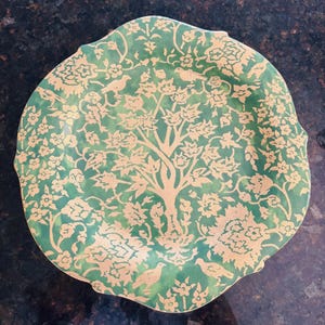 L'Objet Fortuny Alberelli 14" Round Tray – Hand-Gilded 24K Gold Luxury Platter