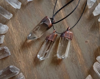 Clear crystal, copper talisman