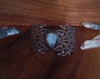 Moonstone and copper  cuff